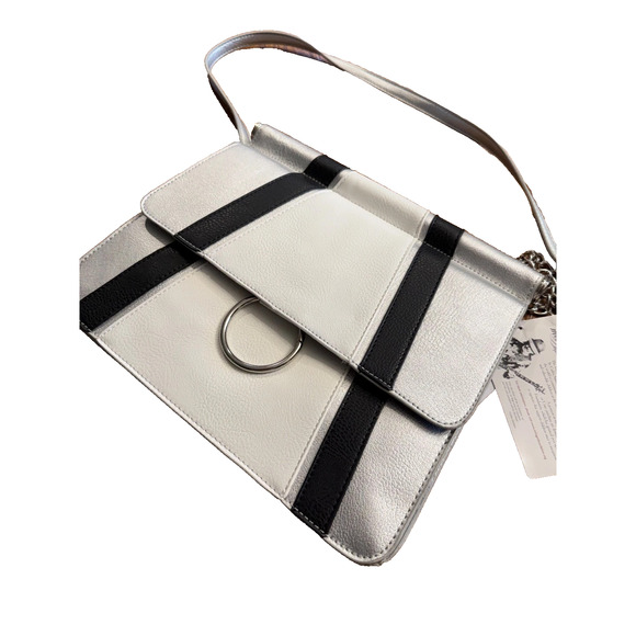 CARLOS SANTANA COLOR BLOCK PEBBLES FU LEATHER CROSSBODY BAG - Picture 2 of 5